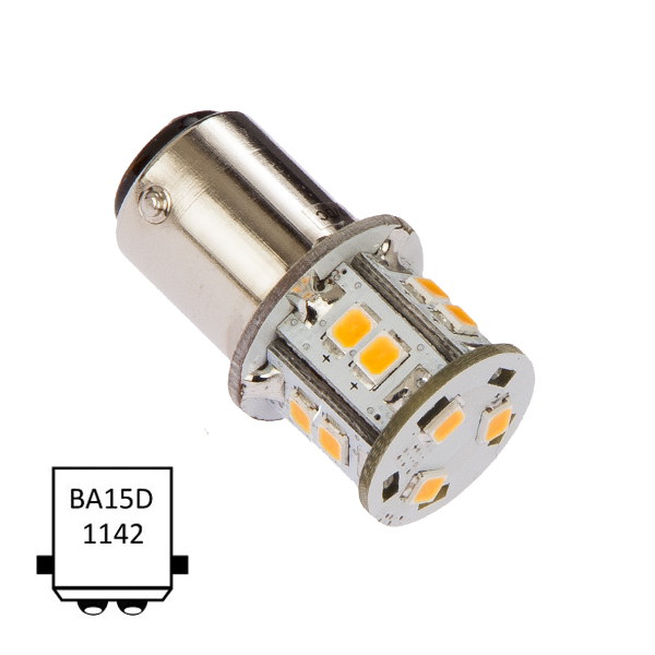 LED Ba15D 2.0W varmvit