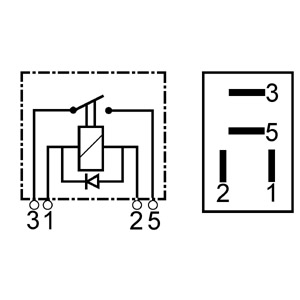 Microrelä 12V-25A med diod 1