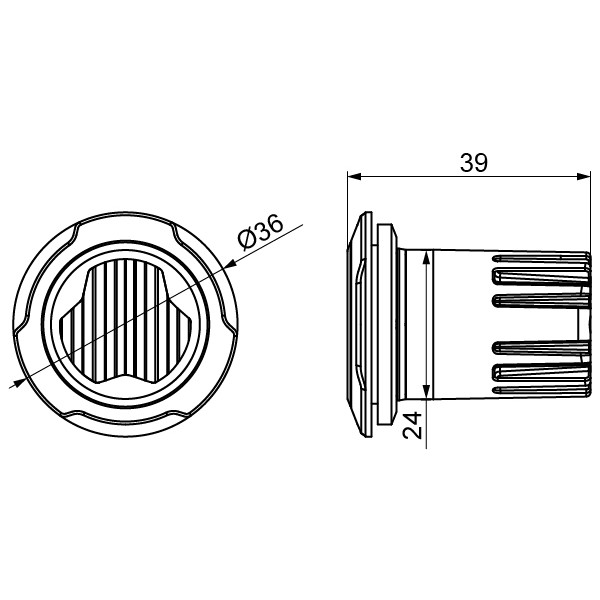 LED Blixtljus 3LED ECE R65 rund infälld Gul 1