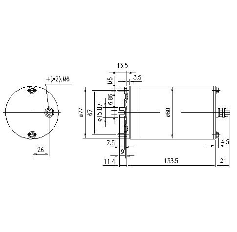 Elmotor 12V 0.8kW 1