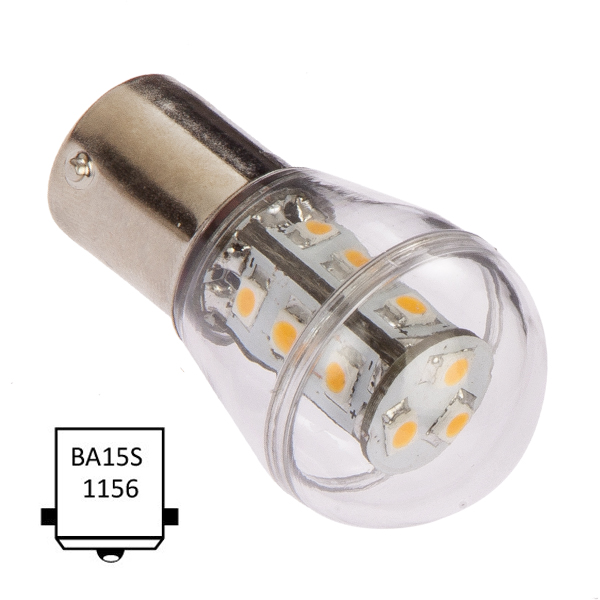 LED Ba15S 1.6W varmvit