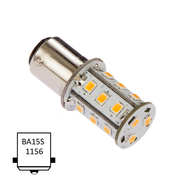 LED Ba15S 2.6W varmvit