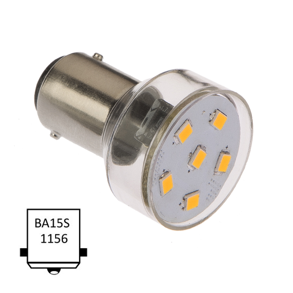 LED Ba15S 1.0W varmvit