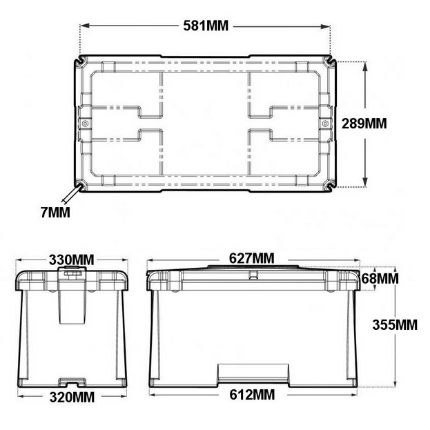 Batteribox 54x24x28cm 3