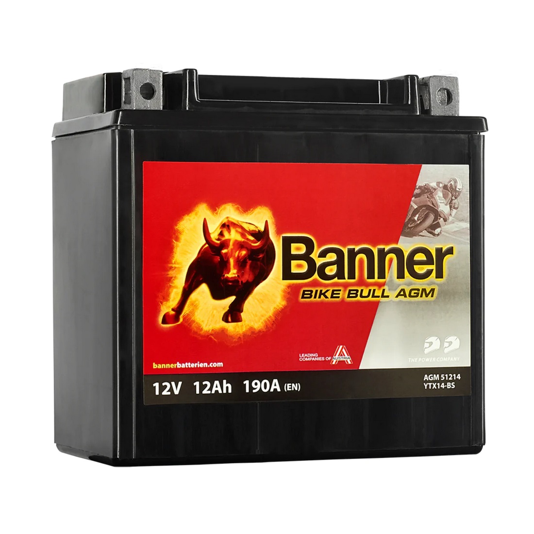 Batteri MC AGM 12V 12Ah, 190CCA Banner