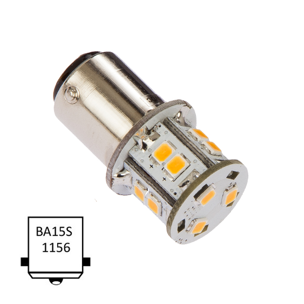 LED Ba15S 2.0W varmvit