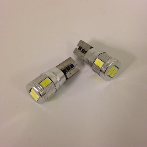 T10 LED Canbus 6 SMD metal Vit