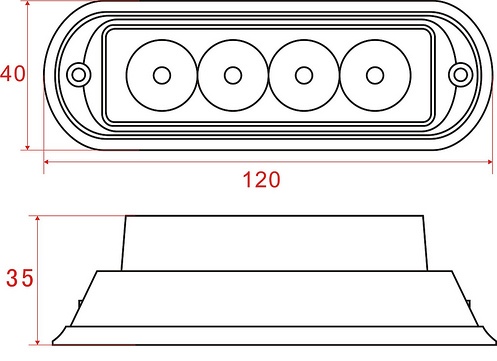 LED Blixtljus 4LED Vit 1