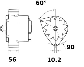 Generator 12V 120A, original Mahle 3