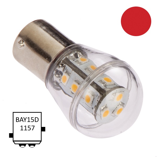 LED BaY15D Navigation 1.2W röd