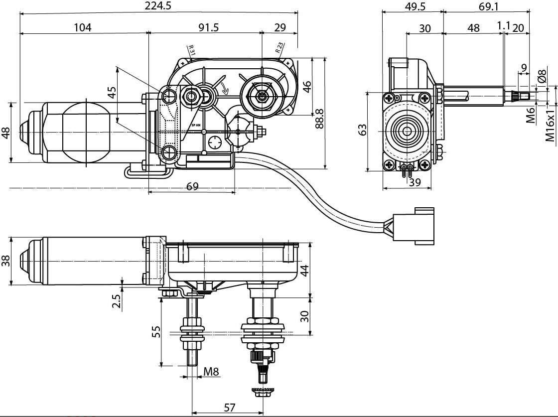 Torkarmotor 24V DOGA 1