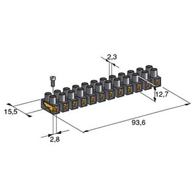 Kopplingsplint 12st anslutningar 1