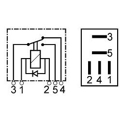 Microrelä växlande 12V 15-25A med diod 1