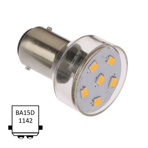 LED Ba15D 1.0W varmvit