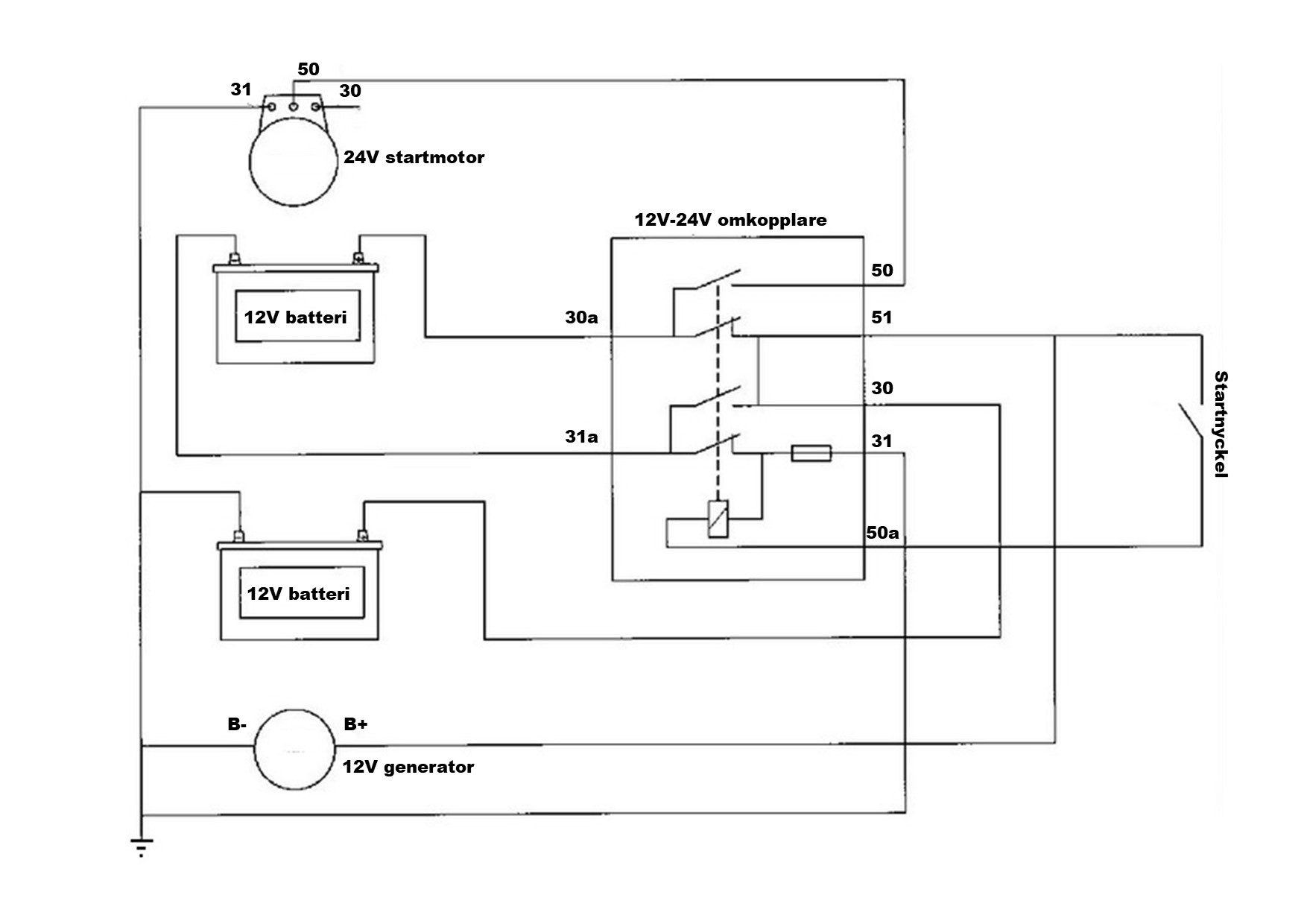 Omkopplare 12V - 24V 2