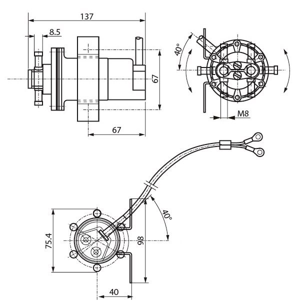 Bränslepump universal 12V sugpump 1